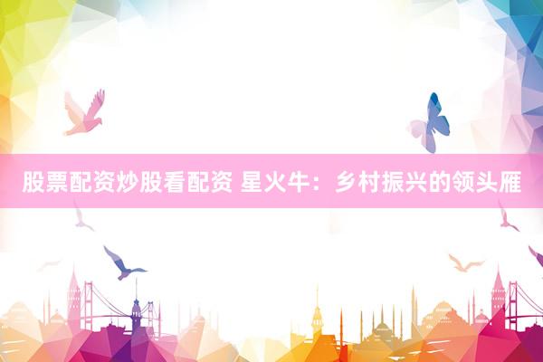 股票配资炒股看配资 星火牛：乡村振兴的领头雁