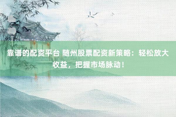 靠谱的配资平台 随州股票配资新策略：轻松放大收益，把握市场脉动！