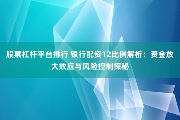 股票杠杆平台排行 银行配资12比例解析：资金放大效应与风险控制探秘