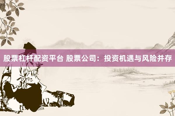 股票杠杆配资平台 股票公司:投资机遇与风险并存