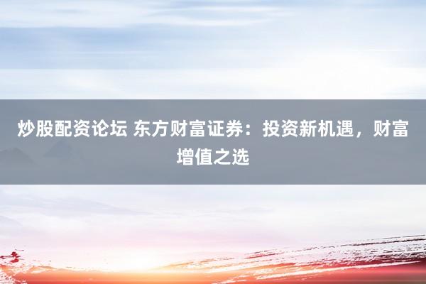 炒股配资论坛 东方财富证券:投资新机遇,财富增值之选